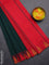 Arani semi silk saree bottle green and pink with plain body and temple design border