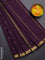Arani semi silk saree purple with zari woven temple buttas and zari woven border