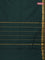 Arani semi silk saree bottle green and dark mustard with plain body and zari woven simple border
