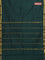 Arani semi silk saree bottle green with plain body and zari woven border