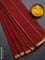 Arani semi silk saree maroon with plain body and zari woven border