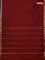Arani semi silk saree maroon with plain body and zari woven border