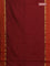 Arani semi silk saree maroon and dual shade of orange with plain body and paisley zari woven simple border