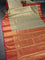 Bangalori tissue silk saree pastel green shade and reddish pink with allover zari woven brocade weaves and long zari woven border