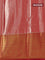Bangalori tissue silk saree light pink and red with allover zari woven brocade weaves and long zari woven border