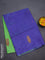Banana pith saree violet shade and light green with thread woven buttas in borderless style