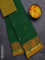 Chettinad cotton saree green and yellow with thread woven buttas and thread & zari woven border
