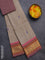 Chettinad cotton saree beige and maroon with thread woven buttas and temple disign zari woven border