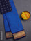 Chettinad cotton saree dual shade of blue and dark blue with thread woven buttas and zari woven border