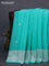 Banarasi chiffon silk saree teal green shade with silver zari woven buttas and silver zari woven border