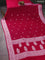 Banarasi chiffon silk saree dark pink with silver zari woven buttas and silver zari woven border