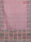 Chappa saree peach pink and grey with allover small zari checked pattern & butta prints and printed border