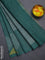 Chappa saree teal green and grey with allover small zari checked pattern and printed border