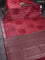 Bangalori semi silk saree red and wine shade with allover elephant ikat butta weaves and zari woven border