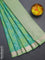 Bangalori semi silk saree light green with allover ikat weaves and zari woven border