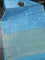 Bangalori semi silk saree light blue with allover ikat weaves and zari woven border
