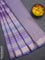 Bangalori semi silk saree pastel lavender with elephant butta ikat weaves and zari woven border