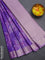 Bangalori semi silk saree lavender with floral design ikat weaves and zari woven border