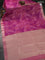 Bangalori semi silk saree purple and dual shade of beige with allover ikat weaves and zari woven border