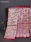 Banarasi semi raw silk saree pink with zari woven floral design paithani weaves and floral design paithani border