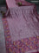 Banarasi semi raw silk saree wine shade with allover silver zari woven brocade weaves and floral design paithani border
