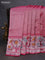 Banarasi semi raw silk saree pink with allover zari woven brocade weaves and floral design paithani border