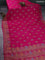 Banarasi semi raw silk saree pink with thread & zari woven buttas and woven border