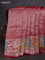 Banarasi semi raw silk saree red with allover silver woven brocade weaves and floral design paithani border