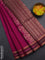 Kora silk cotton saree magenta pink with silver & gold zari woven buttas and zari woven border