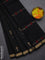 Kora silk cotton saree black with zari woven buttas and zari woven border