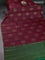 Banarasi tussar silk saree red and green with thread & zari woven floral buttas and woven border