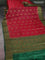 Banarasi tussar silk saree maroon and green with thread & zari woven buttas and woven border