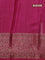 Banarasi tussar silk saree peacock blue and magenta pink with allover thread & zari woven buttas and woven border