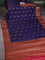 Banarasi tussar silk saree blue and maroon with thread & zari woven buttas and woven border