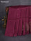 Kanchipuram soft silk saree wine shade with zari woven buttas in borderless style
