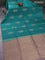 Kanchipuram soft silk saree teal green and pastel brown with zari buttas & jute finish in borderless style