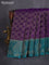 Kanchipuram soft silk saree violet and peacock green with allover zari woven brocade weaves and long rich zari woven border