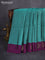 Kanchipuram soft silk saree teal green shade and purple with zari woven buttas and zari woven butta border