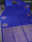 Kanchipuram soft silk saree royal blue with allover zari woven buttas and zari woven floral butta border