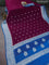 Banarasi chiffon silk saree purple and cs blue with silver zari woven buttas and silver zari woven border
