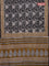 Jaipur cotton saree black and sandal with allover kalamkari prints and printed border