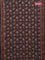 Jaipur cotton saree black and maroon with allover kalamkari prints and printed border
