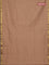 10 yards Poly cotton saree beige and maroon with plain body and zari woven border