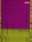 10 yards Poly cotton saree purple and light green with plain body and zari woven border