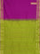 10 yards Poly cotton saree purple and light green with plain body and rettapet zari woven border