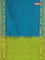 10 yards Poly cotton saree peacock green and lime green with plain body and rettapet zari woven border