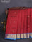 10 yards silk cotton saree maroon and cs blue with allover vairaosi pattern & zari buttas and zari woven border