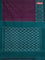 Ikat cotton saree purple and teal green with allover ikat butta weaves and simple border