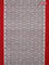 Ikat cotton saree off white grey and red with allover ikat weaves and simple border