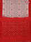 Ikat cotton saree off white and red with allover ikat weaves and simple border